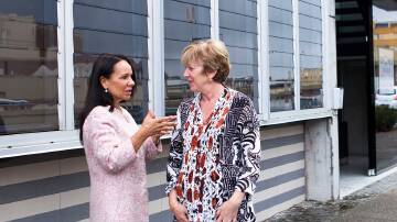 Member for Barton Linda Burney with Jenny McKay outside the Blue Shield Specialist Medical Centre in Kogarah.