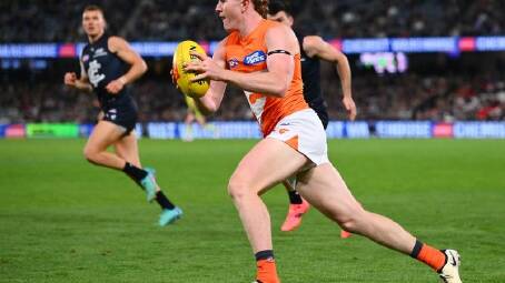 Giant Tom Green has been cleared of major injury and could play against Essendon on Saturday. (Morgan Hancock/AAP PHOTOS)